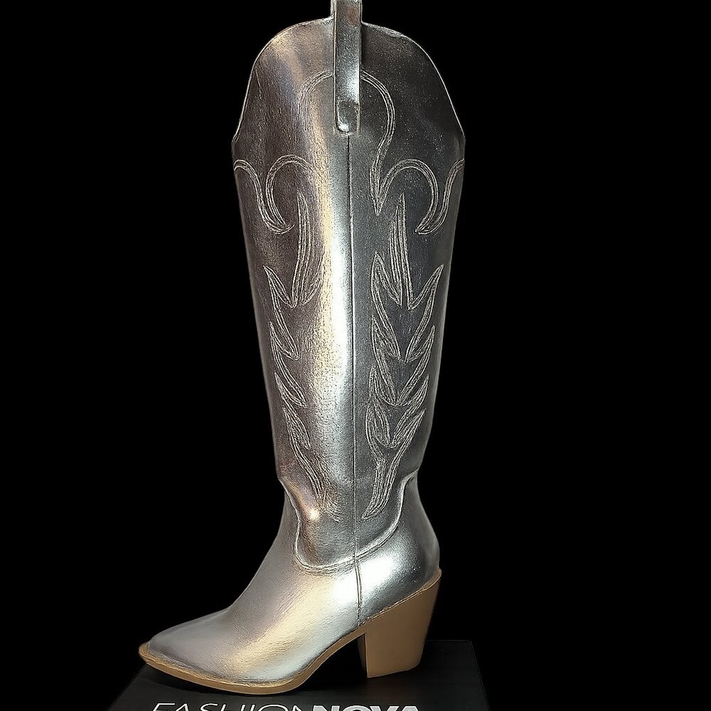 Silver Cowboy Boot